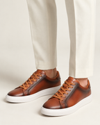 COMO LEATHER TRAINER - BROWN