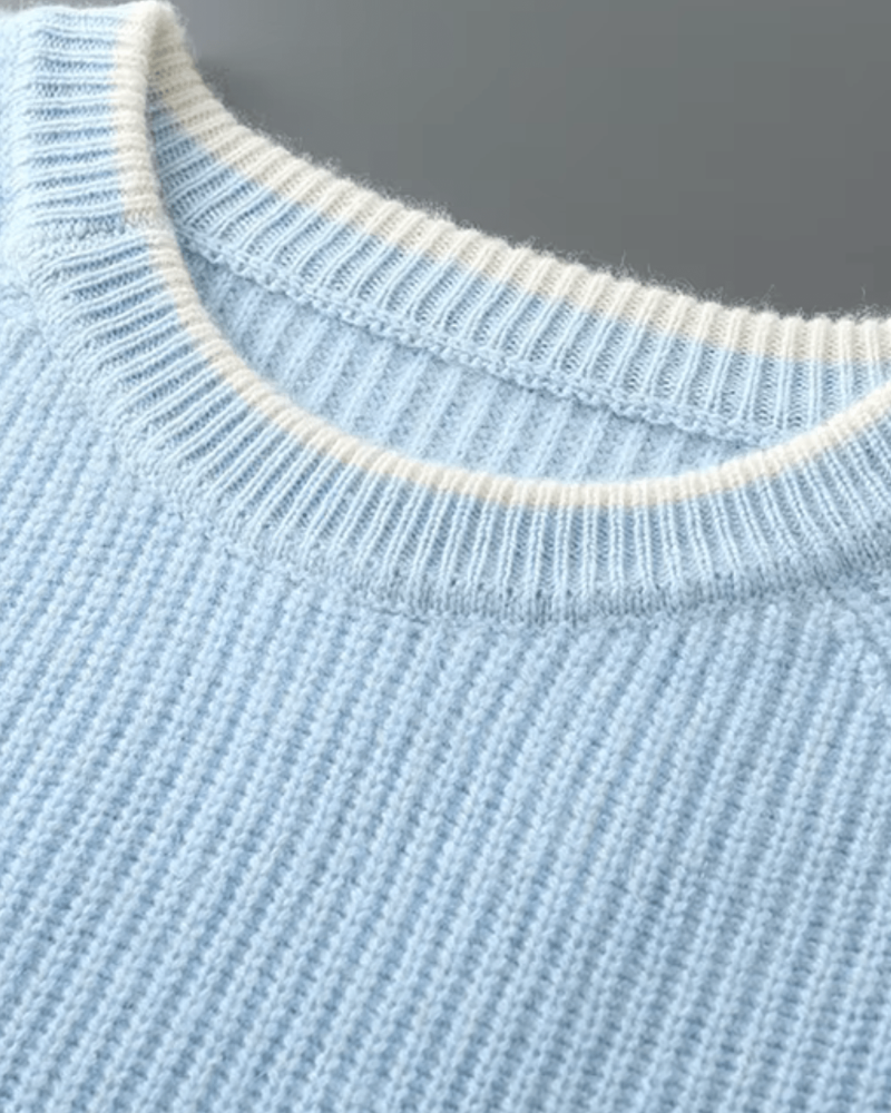 MERINO TWO-TONE CREWNECK