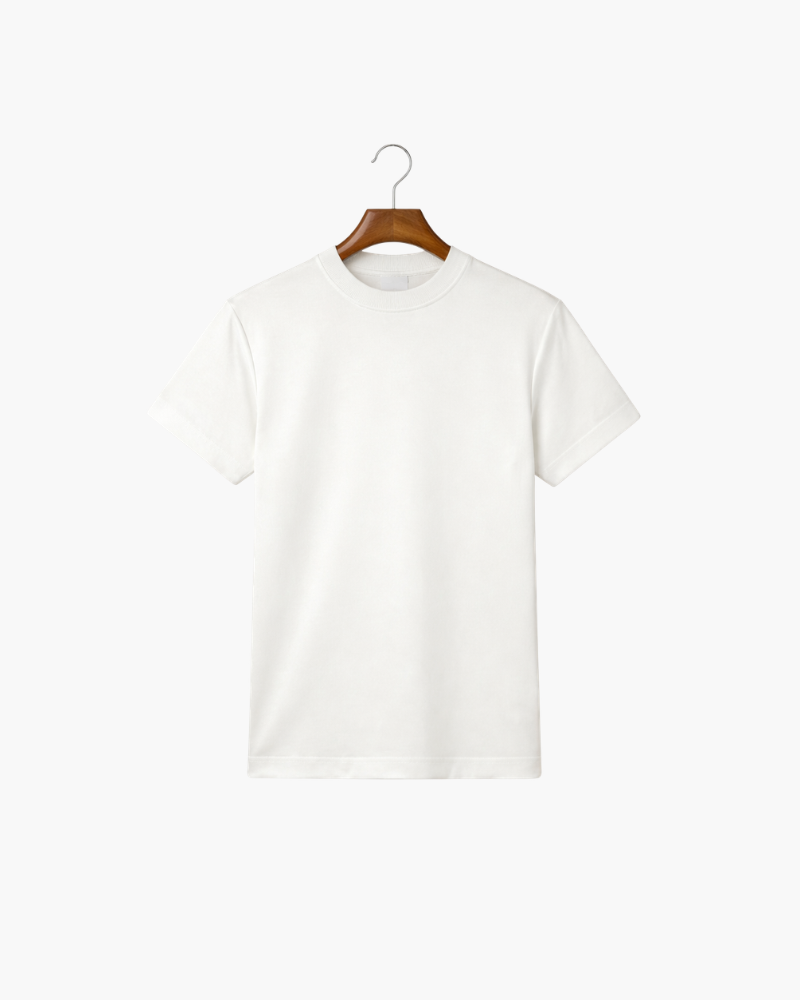 MERCERIZED COTTON TEE - WHITE