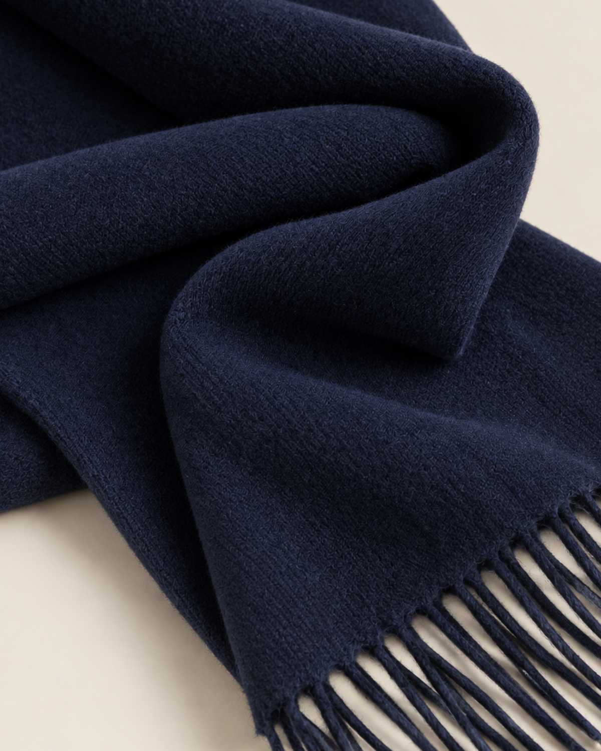 LUCIEN MERINO WOOL SCARF - NAVY