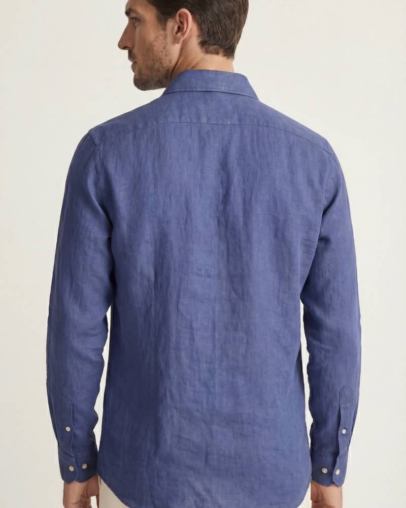CAPRI LINEN SHIRT - NAVY BLUE
