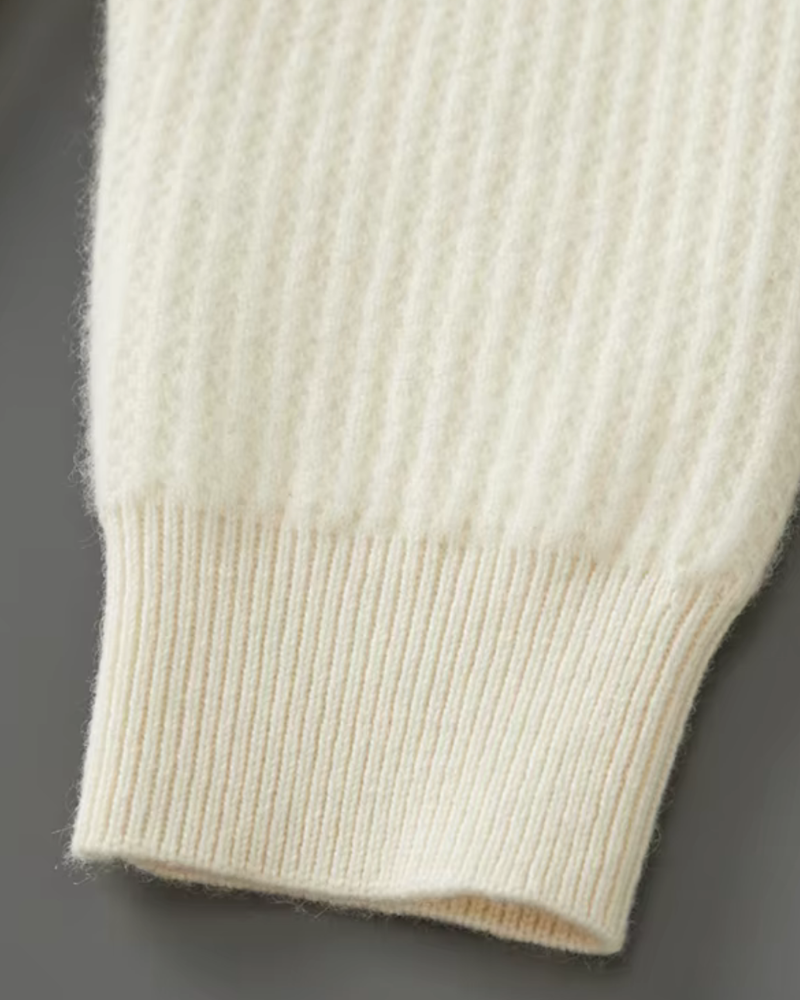 MERINO RIBBED ZIP HOODIE