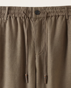 CAPRI STRETCH LINEN TROUSER - BROWN