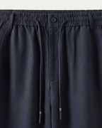 CAPRI STRETCH LINEN TROUSER - NAVY BLUE