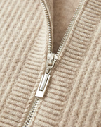 MERINO RIBBED ZIP HOODIE