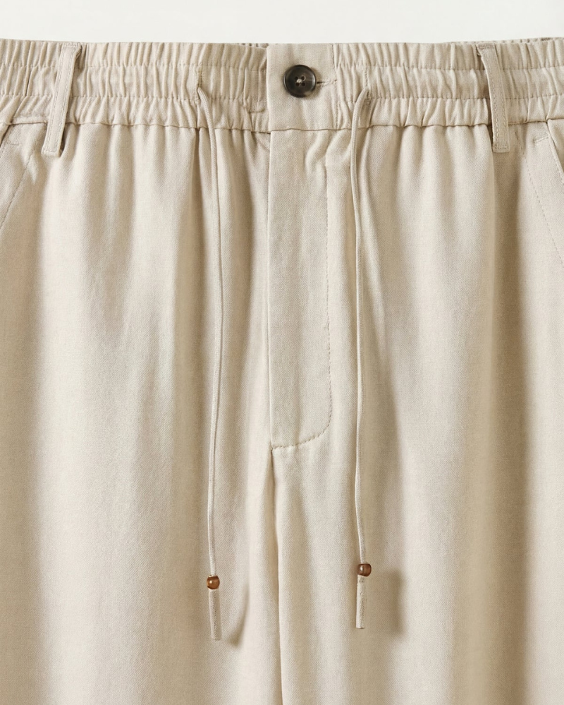 CAPRI STRETCH LINEN TROUSER - SAND