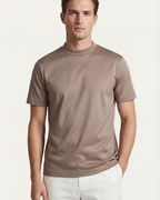 MERCERIZED COTTON TEE - TAUPE
