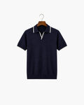 RIVARO KNITTED POLO - NAVY