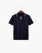 RIVARO KNITTED POLO - NAVY