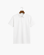MERCERIZED COTTON POLO - WHITE