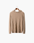 CASHMERE CABLE KNIT HOODIE