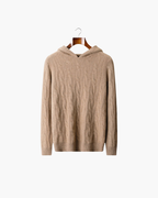 CASHMERE CABLE KNIT HOODIE