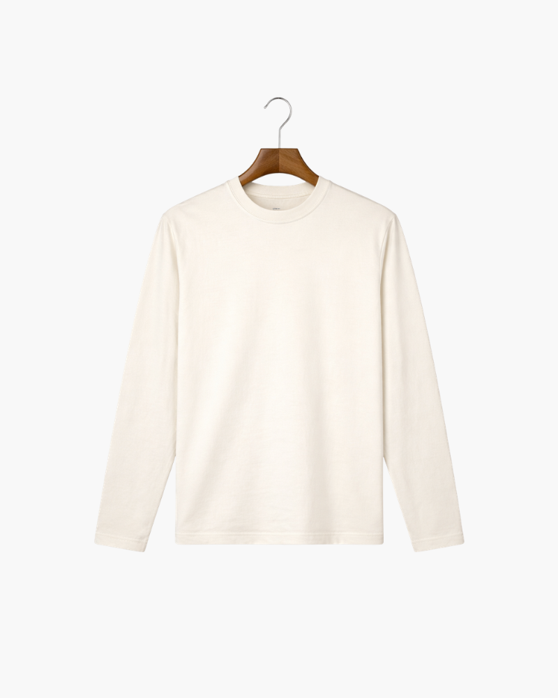 MERCERIZED COTTON LONGSLEEVE - WHITE