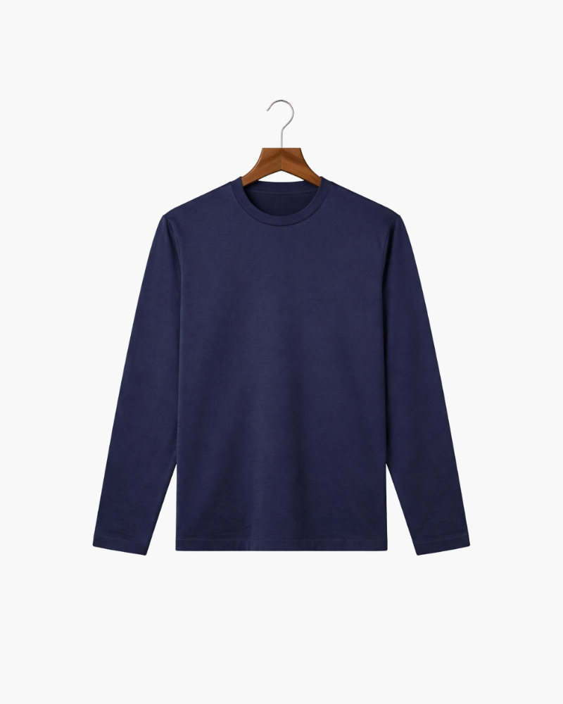 MERCERIZED COTTON LONGSLEEVE - NAVY