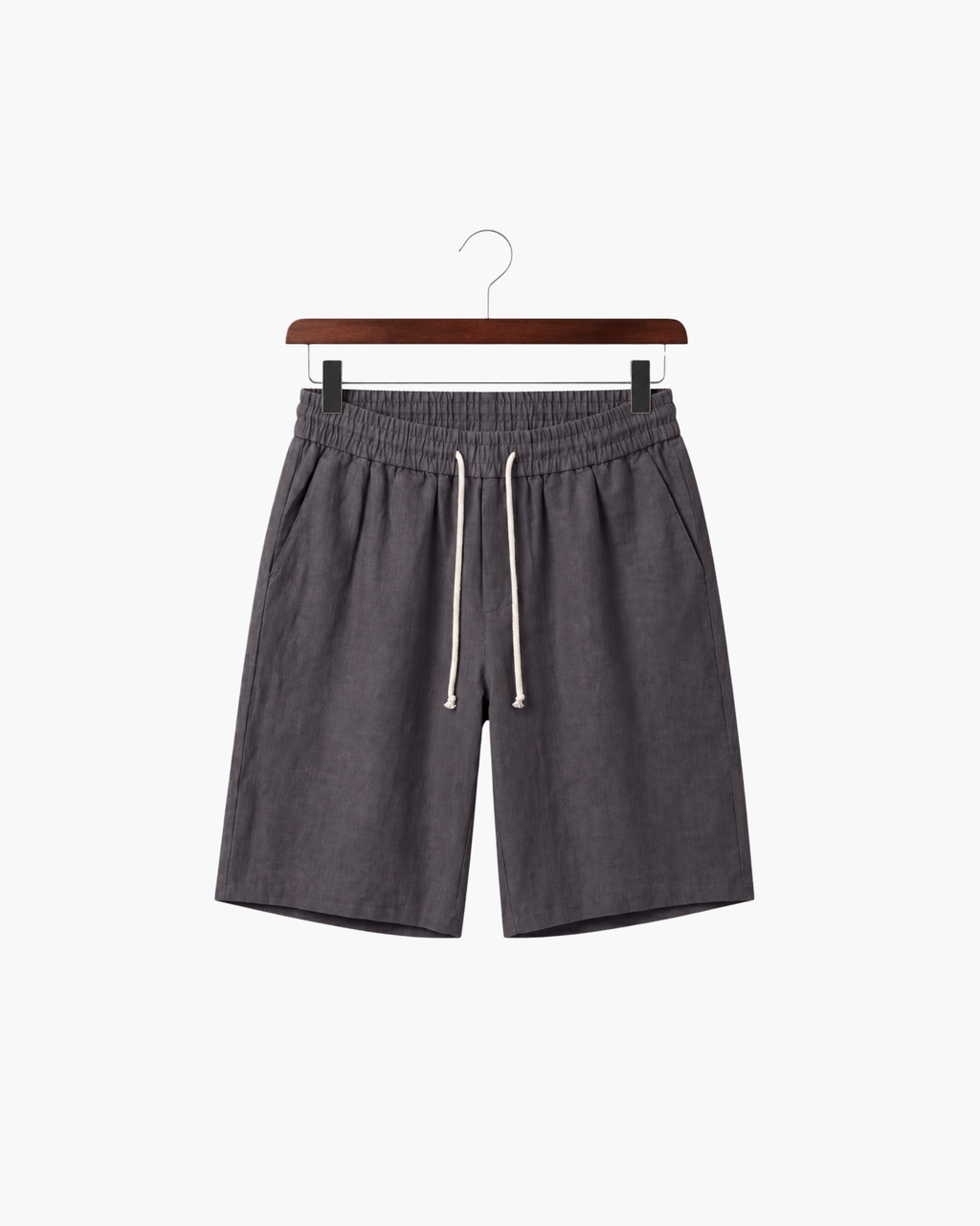 LECCI LINEN DRAWSTRING SHORT - GREY