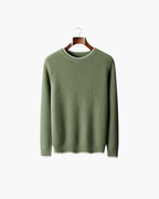 MERINO TWO-TONE CREWNECK