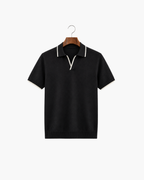 RIVARO KNITTED POLO - BLACK