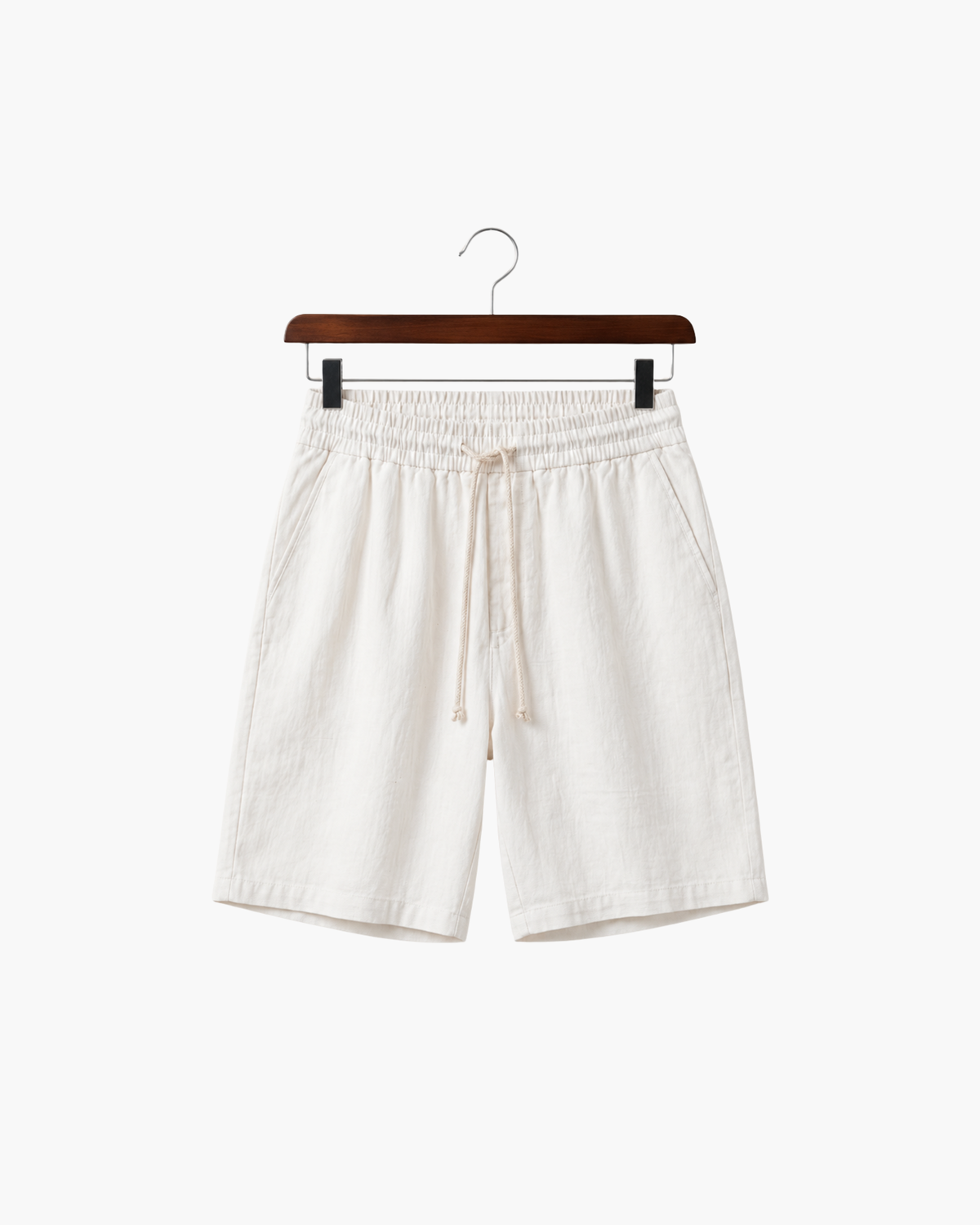 LECCI LINEN DRAWSTRING SHORT - WHITE