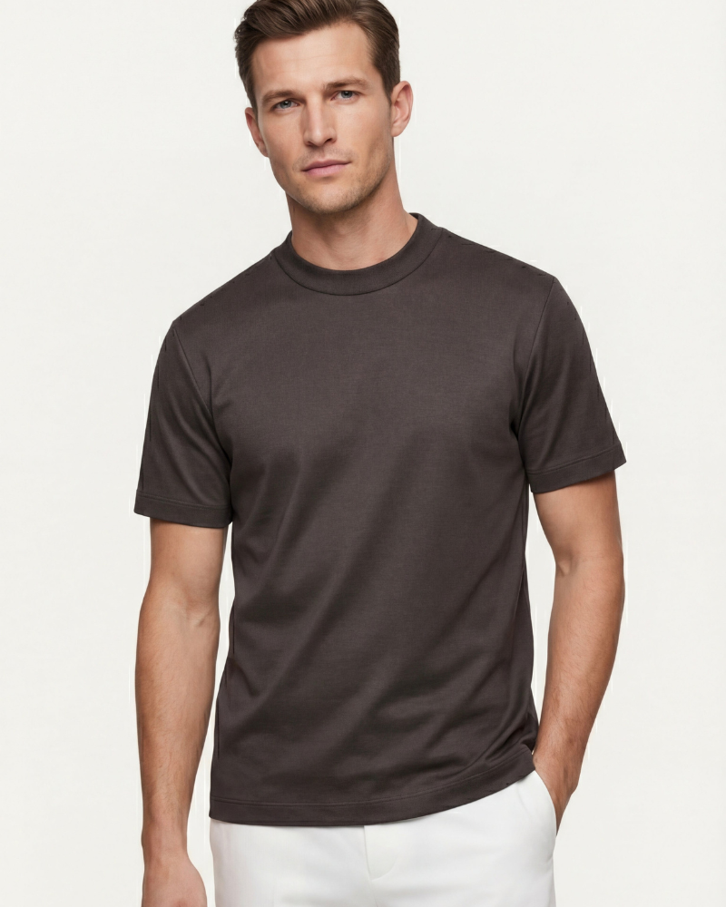 MERCERIZED COTTON TEE - GREY