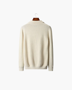 MERINO RIBBED HALF ZIP SWEATER