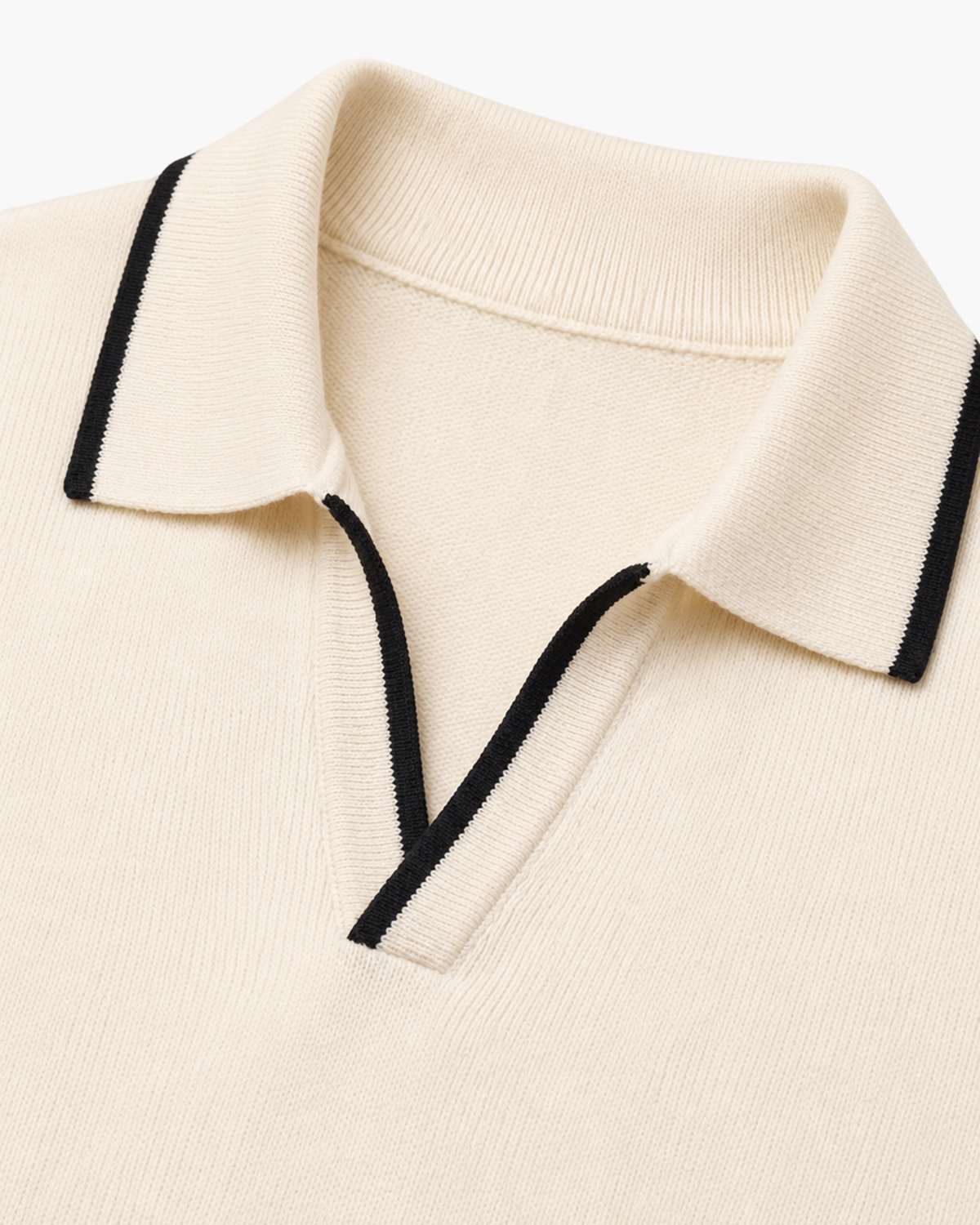 RIVARO KNITTED POLO - IVORY