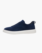SUEDE SLIP-ON SNEAKER – NAVY BLUE