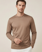 MERCERIZED COTTON LONGSLEEVE - TAUPE