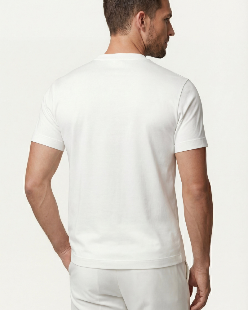 MERCERIZED COTTON TEE - WHITE