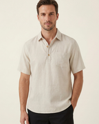 MONZA LINEN POLO - BEIGE