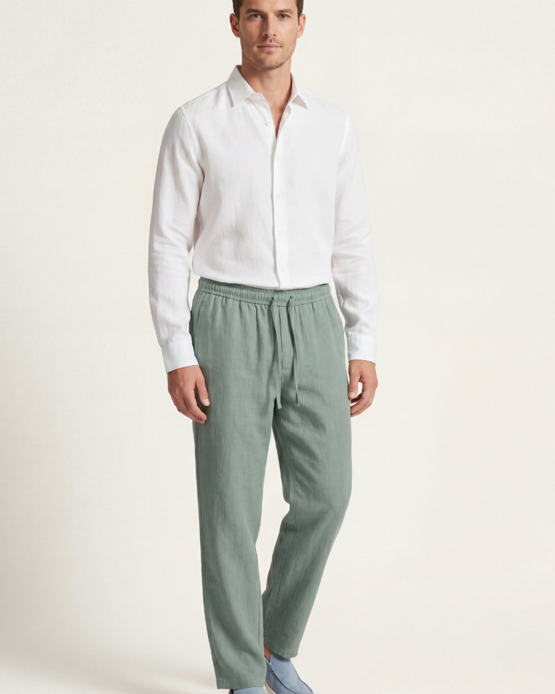 CATANIA LINEN TROUSERS - MINT