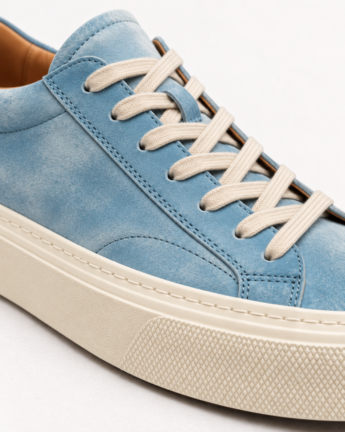 TAVERNA COWHIDE SNEAKER - OCEAN BLUE