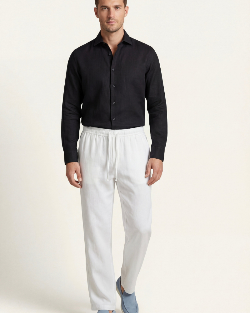CATANIA LINEN TROUSERS - WHITE