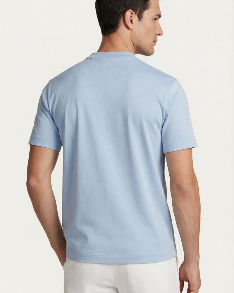 MERCERIZED COTTON TEE - OCEAN BLUE