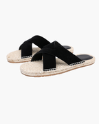 SHEEP SUEDE SANDAL - BLACK