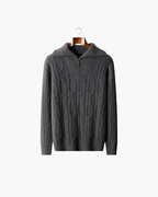 CASHMERE CABLE HALF ZIP