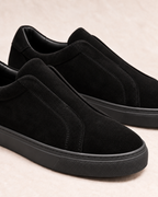 MONACO SUEDE SLIP-ON - BLACK