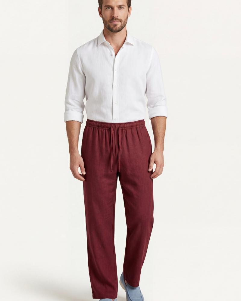 CATANIA LINEN TROUSERS - RED