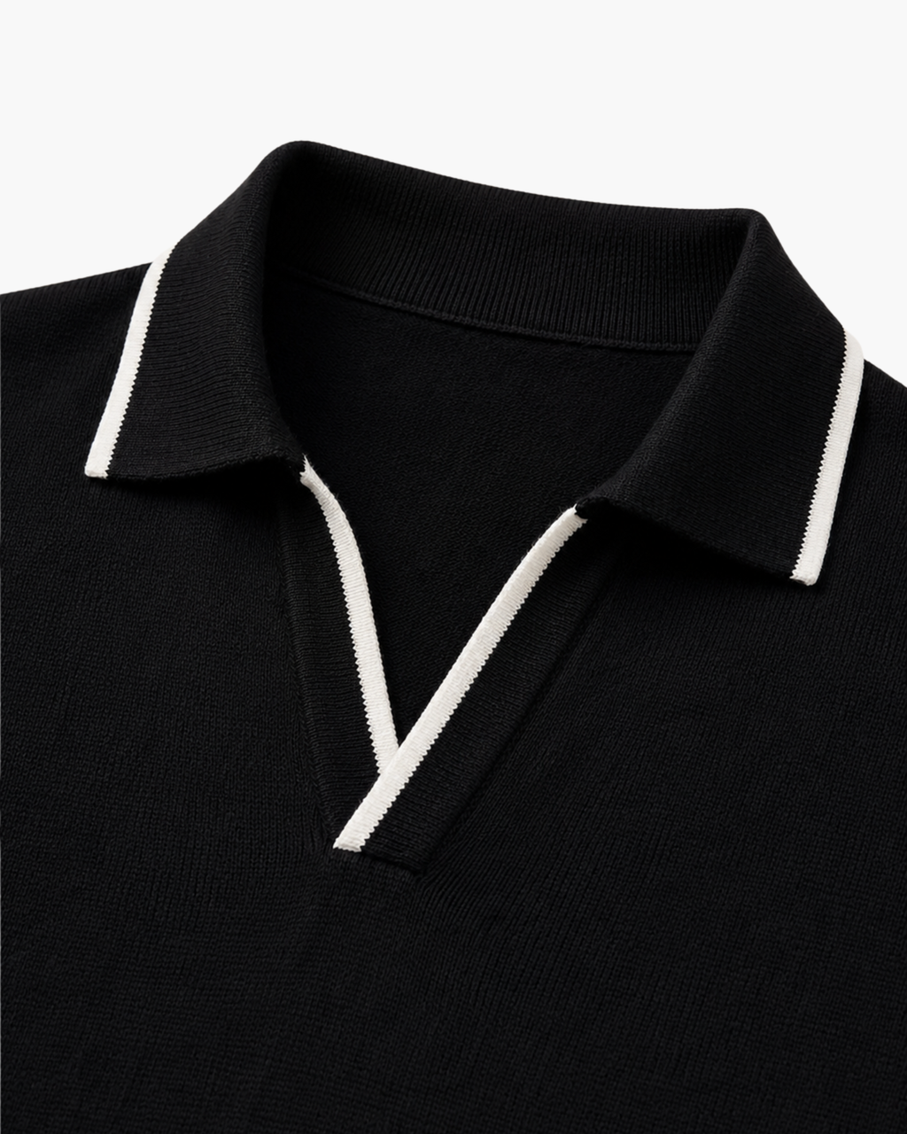 RIVARO KNITTED POLO - BLACK