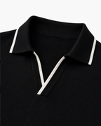 RIVARO KNITTED POLO - BLACK