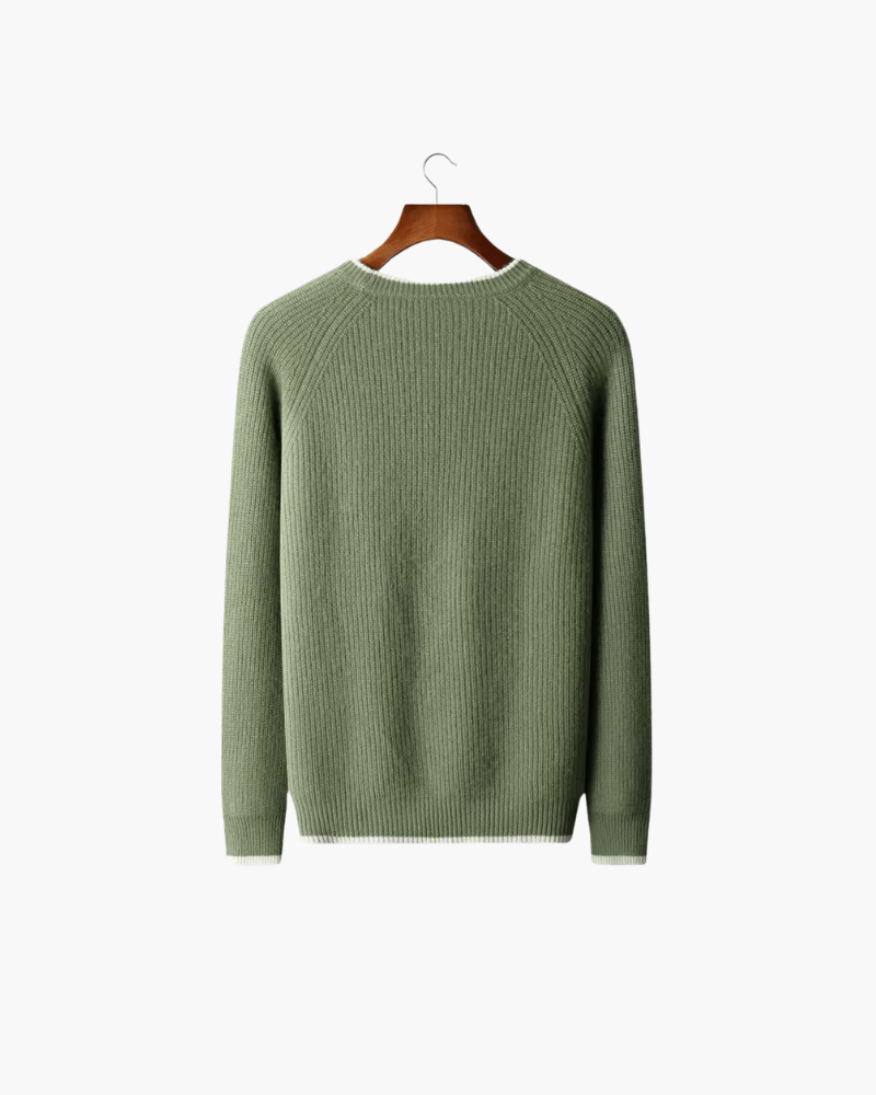 MERINO TWO-TONE CREWNECK
