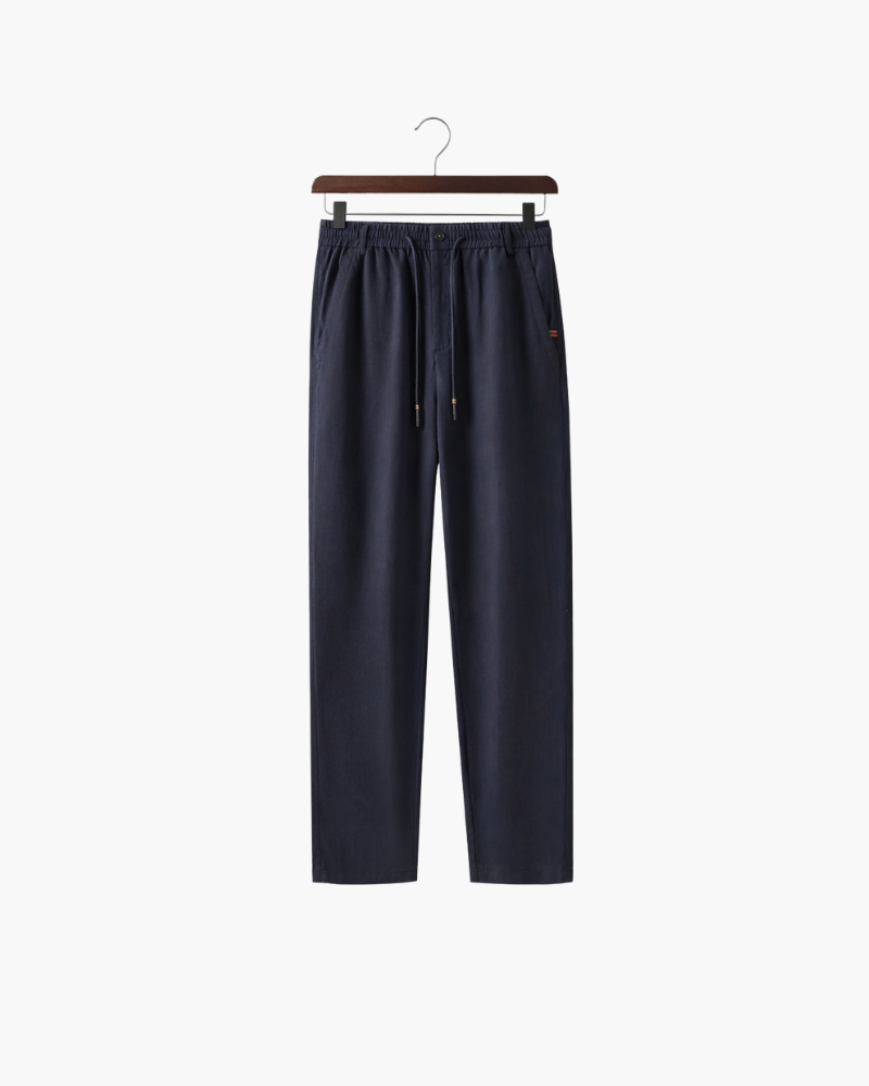 CAPRI STRETCH LINEN TROUSER - NAVY BLUE