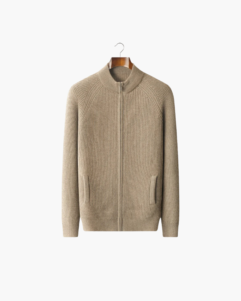CASHMERE RIBBED CLASSIC CARDIGAN