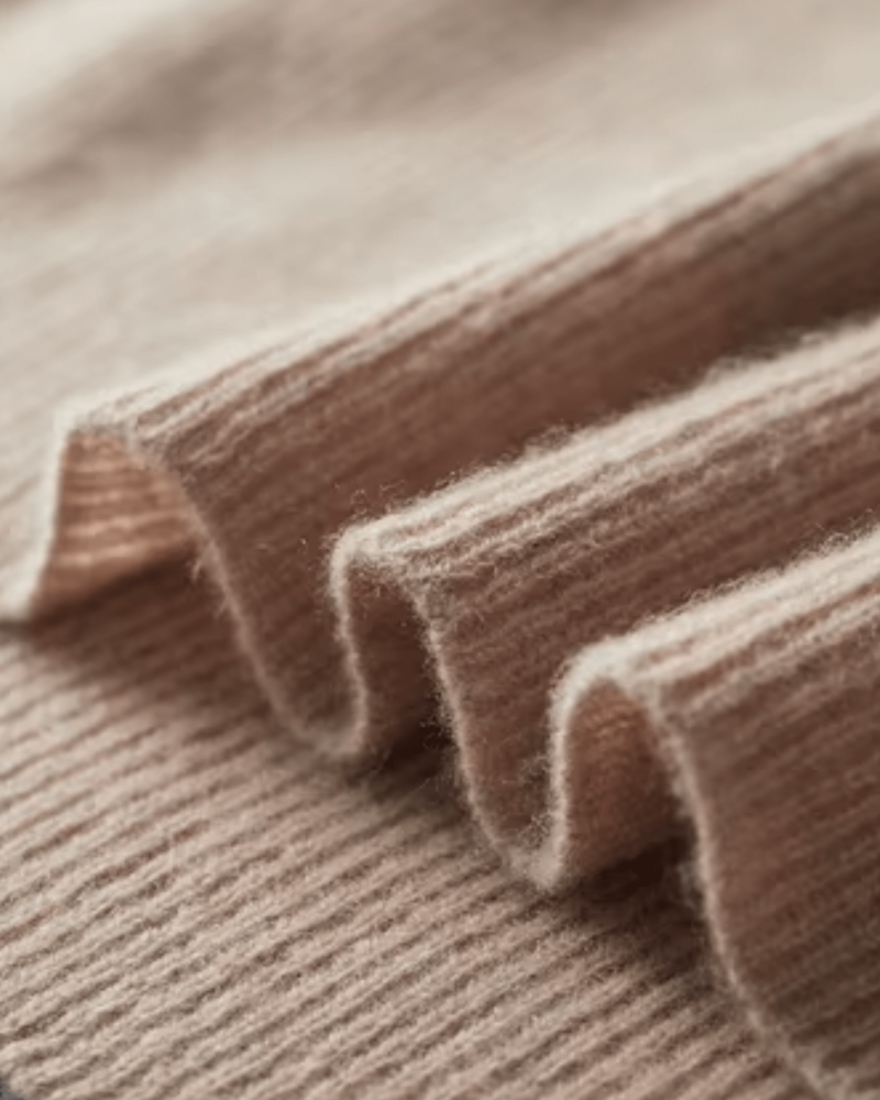 MERINO TWO-TONE HALF ZIP SWEATER