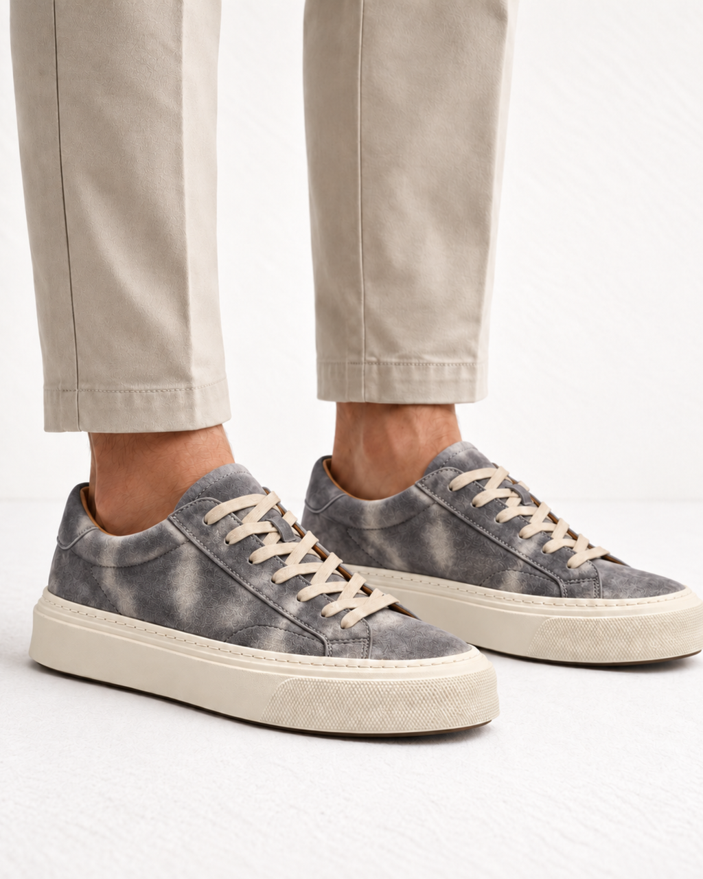 TAVERNA COWHIDE SNEAKER - GREY