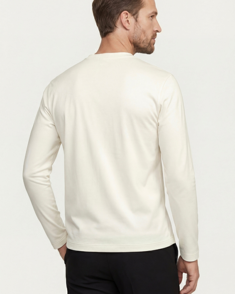 MERCERIZED COTTON LONGSLEEVE - WHITE
