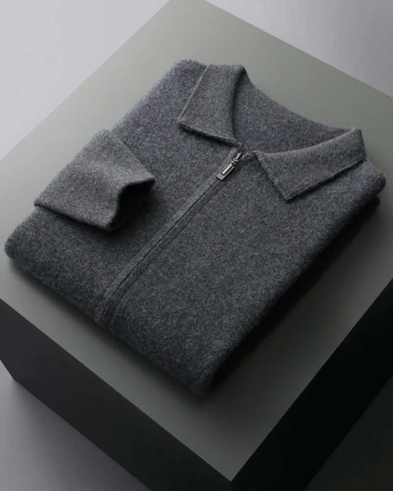 CASHMERE ZIP CARDIGAN