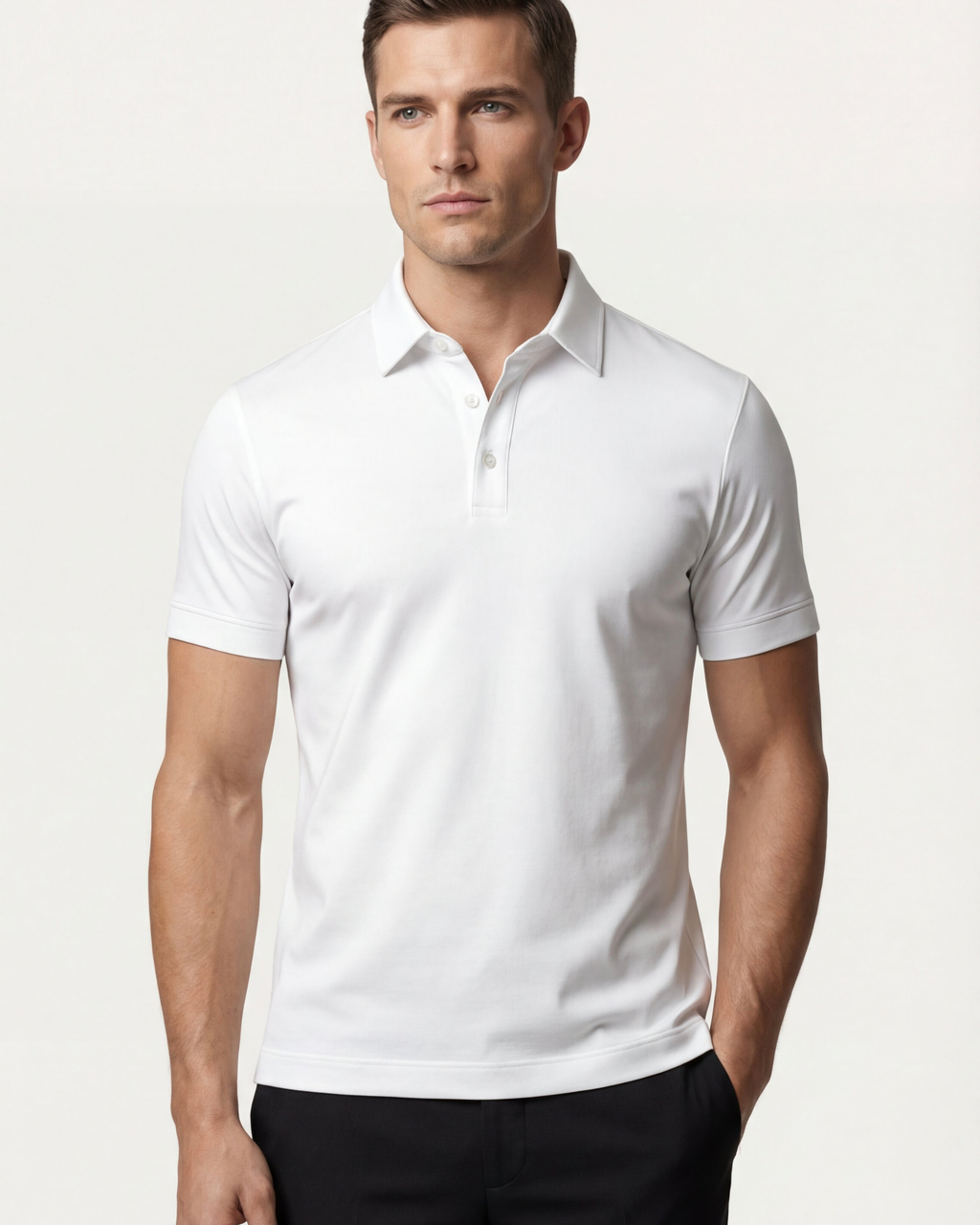 MERCERIZED COTTON POLO - WHITE
