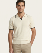 RIVARO KNITTED POLO - IVORY