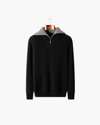 MERINO HALF ZIP REFINED SWEATER