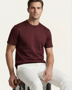 MERCERIZED COTTON TEE - BURGUNDY